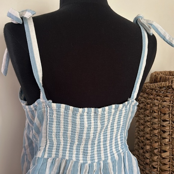 Old Navy Light Blue and White Striped Babydoll Camisole size L - Picture 5 of 7